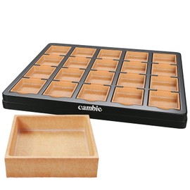 Cambie Medium Square Vanilla Tart Shells, 55mm (2.16") Diameter, French Style Tart Shells, White Chocolate Coating, Pack of 40