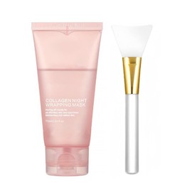 LOYOTICE Collagen Overnight Wrapping Peel-Off Facial Mask Pack Moisturizing and Reducing Skin Elasticity and Sagging Care Brush 2.54 fl.oz / LOYOTICE 콜라겐 오버나이트 랩핑 필 오프 페이셜 마스크 팩 수분 공급 및 피부 탄력 처짐 감소 관리 브러시 2.54 fl.oz
