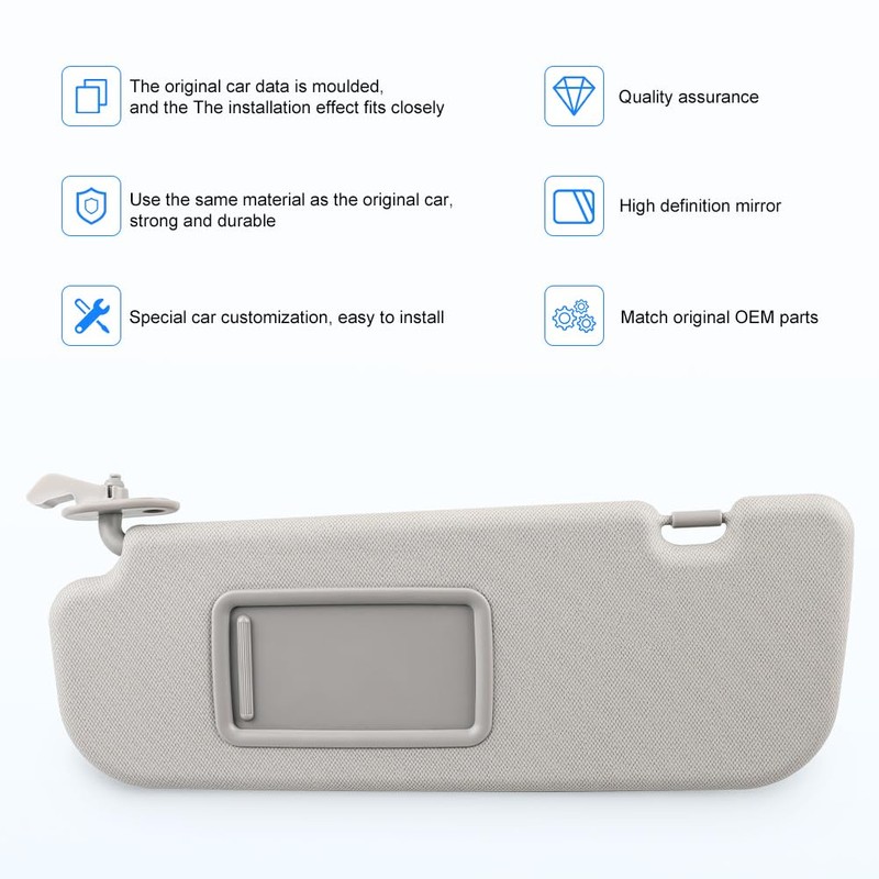 JDMON Left Driver Side Sun Visor Compatible with Hyundai Veloster