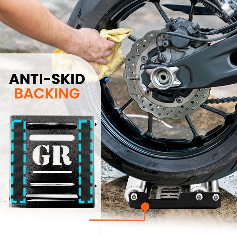 GRAND PITSTOP Motorcycle Roller Wheel Cleaning Stand - Paddock Stand