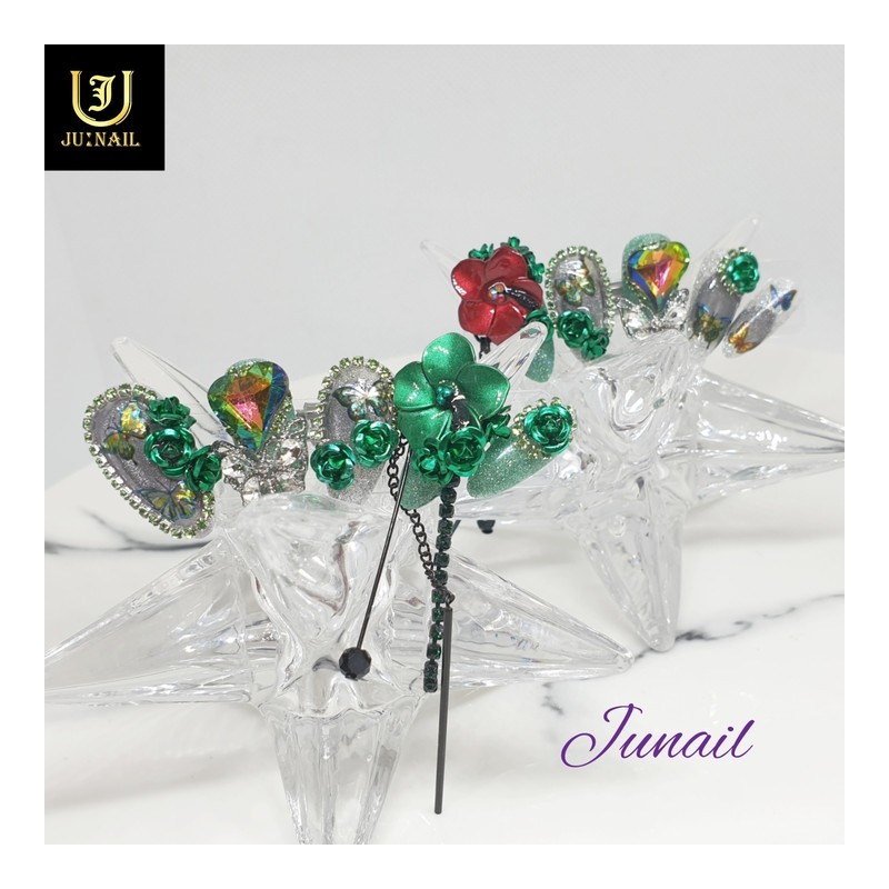 ❣High quality Secret Garden handmade nail tips - Short Round