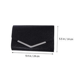 Healvian Elegant Evening Handbag Clutch Chain Black Women's Purse for Wedding Prom Cocktail Parties Capacity for Essentials