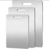 Titanium Cutting Board, Double Sided, Portable, Stainless Steel, Food Grade