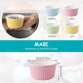 Soufflé Moulds, Set of 4 Creme Brulee Bowls, Pie Mould, 180 ml, Small Casserole Dishes Suitable for Kitchen Baking 1
