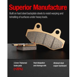 Sintered Copper Brake Pads for Hisun UTV 400 450 500 550 700 750 & Storm Bee (Front), High-Performance E-MTB Brake Pads for Off-Road Riding, Durable, Heat-Resistant, Easy to Install