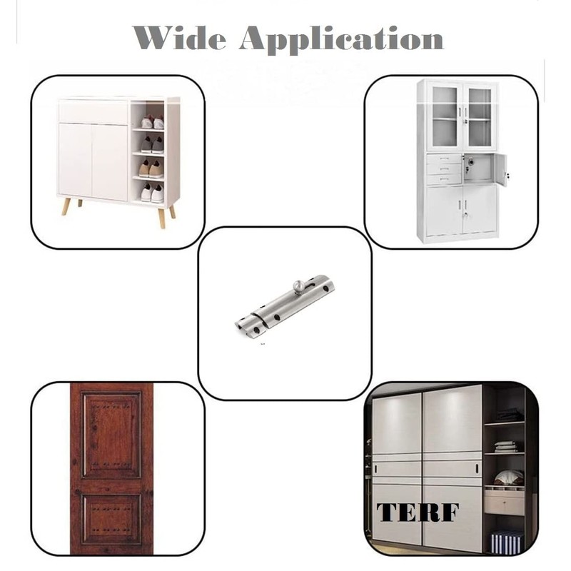 TERF® 75mm Brushed Nickel Modern Door Bolt Latch 75mm [3'']