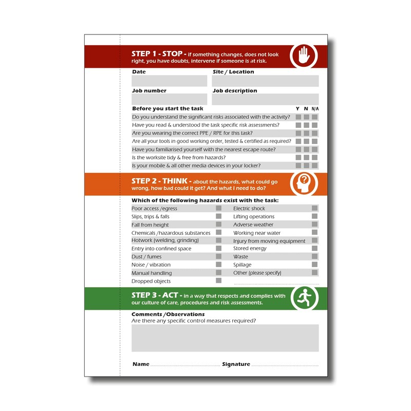 Cherry Point of Work Risk Report/Assessment Book A6 (105 x
