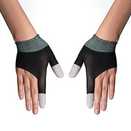 QPOIBSD Mobile Game Gloves, Ultra-Thin Mobile Gaming Gloves，Anti-Sweat Mobile Finger Sleeve Breathable for High-Ranking Players Mobile Game Streamer (Black)