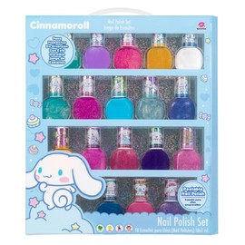 MAKEUPERIA Set de Esmaltes Infantiles de Kuromi a Base de Agua, 18 Piezas con Colores Brillantes, Esmalte Lavable y Desprendible, Caja de Regalo con  