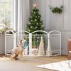 THKKY Folding No-Assembly Metal Freestanding Dog Gate with Door Walk