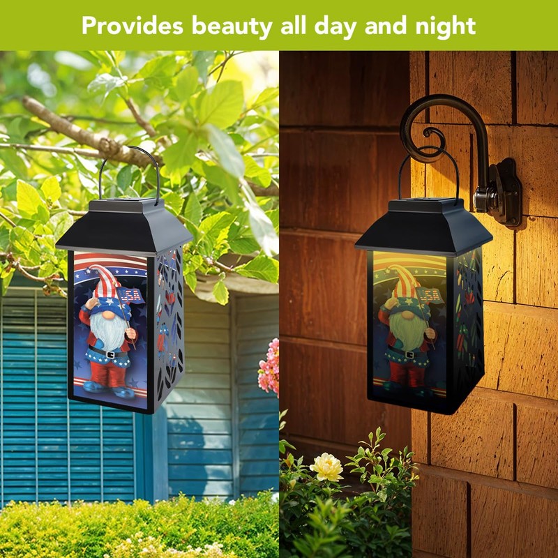 Briarwood Lane Patriotic Gnomes Solar Lantern