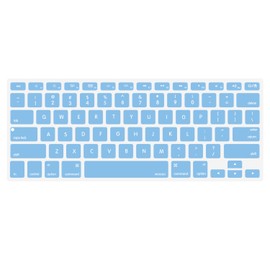 MOSISO Silicone Keyboard Cover Compatible with MacBook Air 13 inch A1466 A1369 2010-2017&Compatible with MacBook Pro 13/15 inch (with/Without Retina Display, 2015 or Older Version), Airy Blue