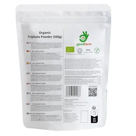 goodFarm GoodFarm Bio Triphala Pulver 500g - Bio zertifiziert, Premium Qualit?t | Ayurveda | Vegan | Hervorragend geeignet fr Verdauung und Entgiftung