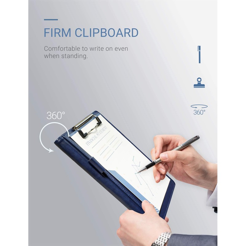 Small Padfolio Clipboard A5 Folder for Writing Pad Refillable 5