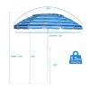8 Ft UV Protected Beach Umbrella with 16-Ribbed Windproof FrameColor: