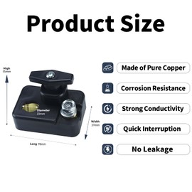 Battery Disconnect Switches 12V/24V, Heavy Duty Battery Shut Off Switch, Quick Disconnect Battery Cut Off Universal Switch for Automotive, Rv and Boat(1 Pack)