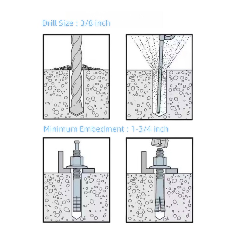 SANTIE Strike Hammer Drive Anchor(3/8" X 2-3/8") - 10 PC