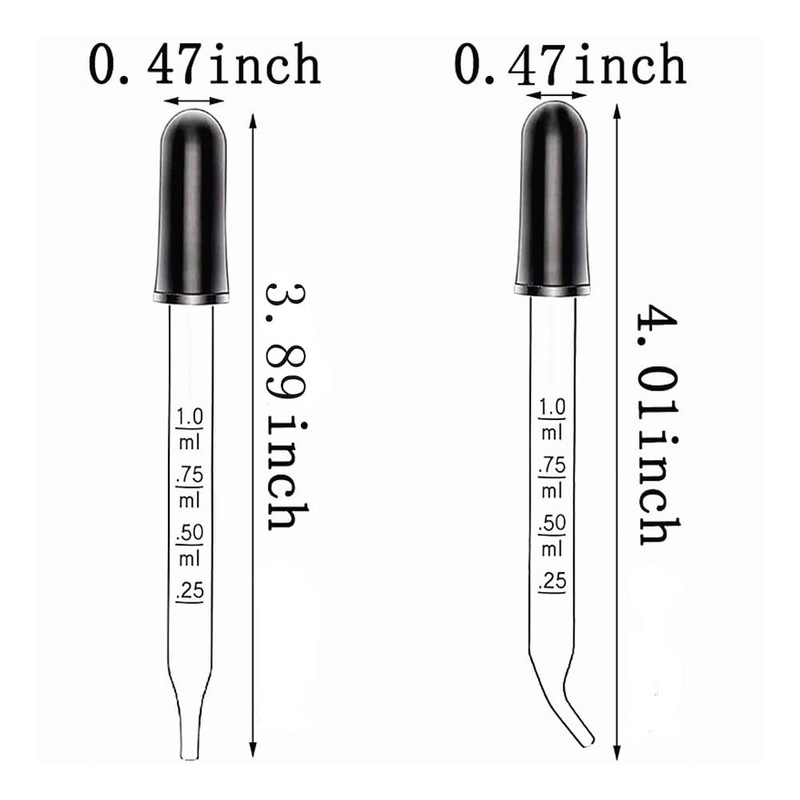 15Pcs Pipettes Dropper With Black Rubber Head, Droppers for Essential