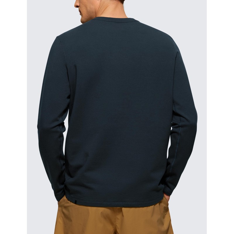 CRZ YOGA Fleece Crewneck Sweatshirt for Men Long Sleeve Breathable