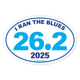 Charmed Running Brand I Ran The Blues Mississippi Marathon 26.2 Car Magnet with Custom Year Option