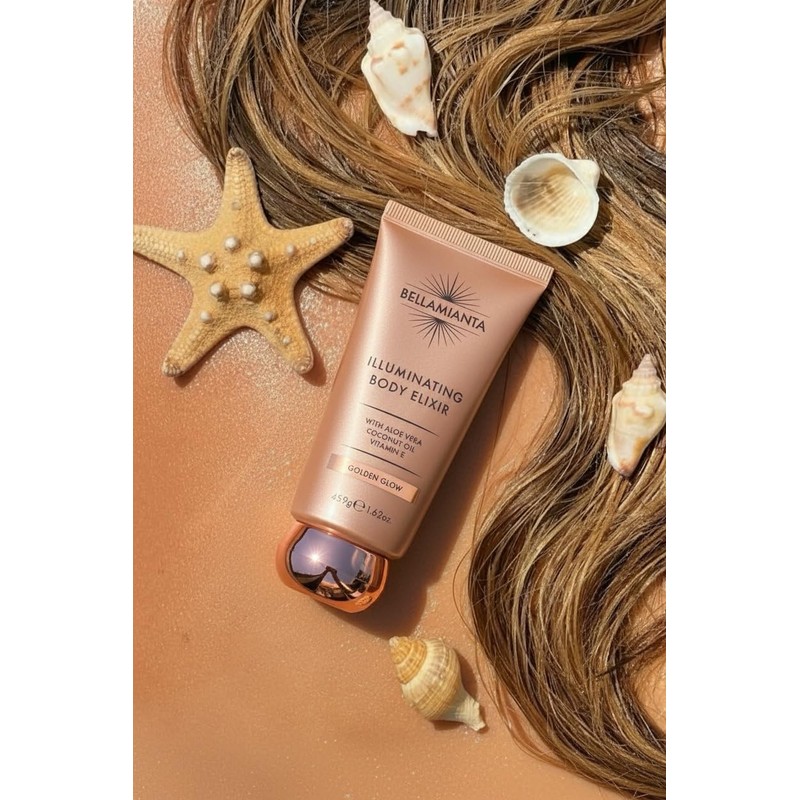 Bellamianta Body Illuminating Elixir, Liquid Bronzer, Golden Glow, 45.9g