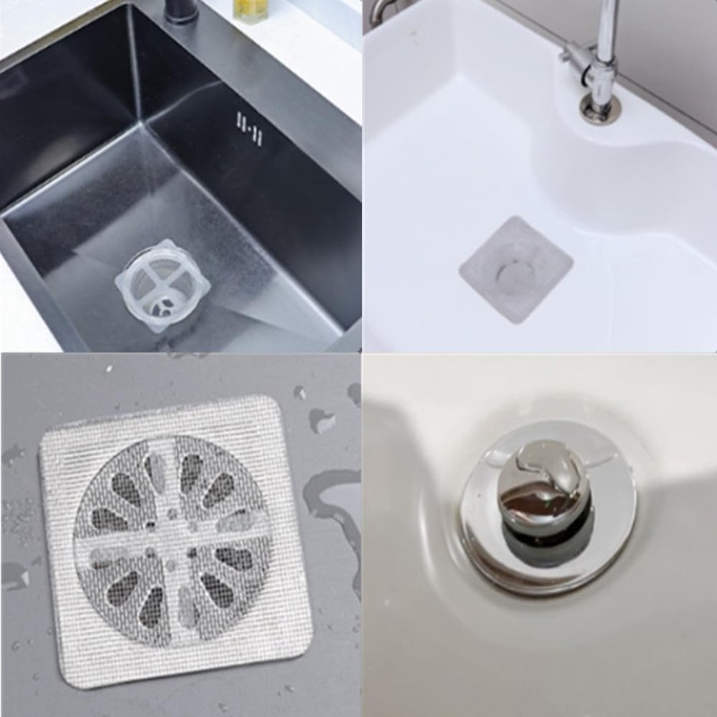 Shower Drain Hair Catcher Mesh Stickers, Disposable Floor Drain Filter