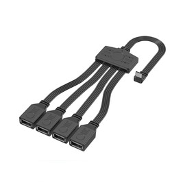 JSADZKJ Flach Typ C zu Multi USB A Splitter Kabel TypC Männlich zu 4 USB A Weiblich 2.0 OTG Connector Extender Cord 4 in 1 Multi Kabel Unterstützung Laden und DataTransfer 1.6ft (Aufwärts-Winkel)