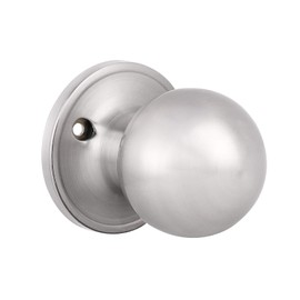 Probrico(1 Pack) Round Satin Nickel Single Dummy Door Knobs, Individual Non-Turning Dummy Door Knob Single Side, Interior Door Knobs, Easy Installation