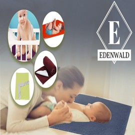 Edenwald Crib Mattress Protector Dry Sheet, Waterproof Bed Protector Sheets, Reusable Rubber Sheets for Children, Adults & Pet, Leak Proof Mats for Home, Outdoor & Travel (Medium 30"x40") (Navy Blue)