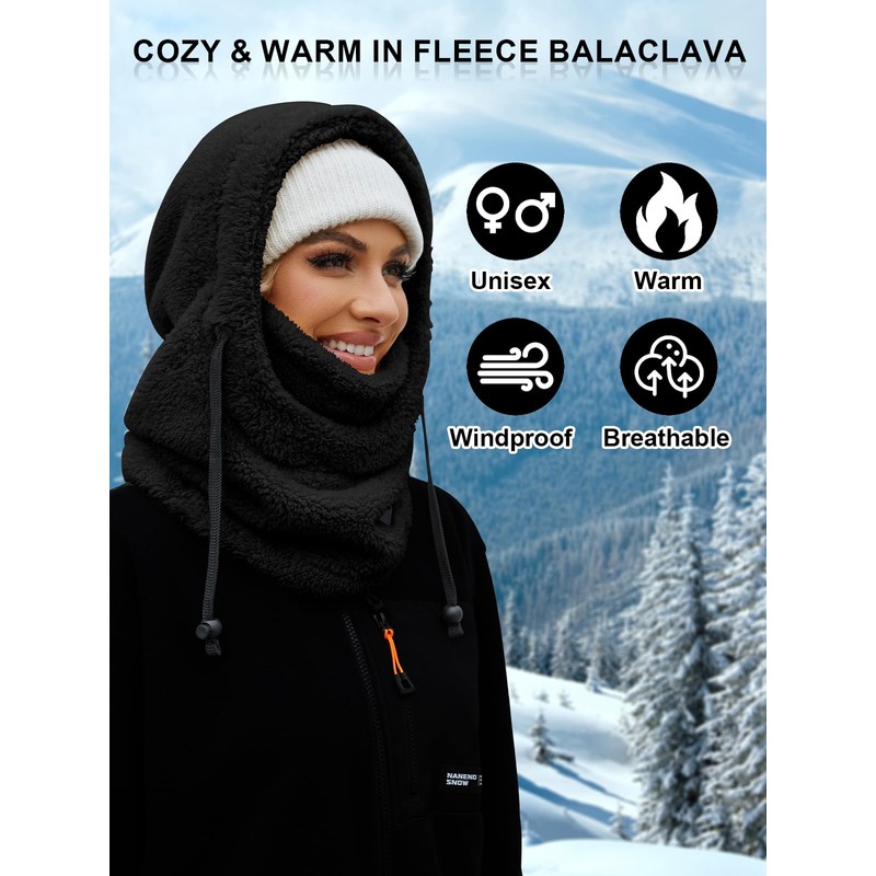 VELAI Balaclava Fleece Ski Mask for Men Women Winter Face