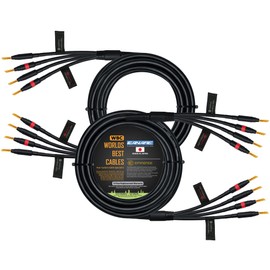 WORLDS BEST CABLES 20 Foot - Canare 4S11 – Audiophile Grade - HiFi Star-Quad Bi-Amp Speaker Cable Pair with Eminence Gold Banana Connectors