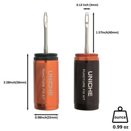 UNICHE Bike Puncture Repair kit, Tubeless Tyre Repair Kit for MTB - Black