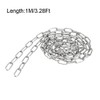 sourcing map Stainless Steel 304 Hardened Proof Coil Chain 1m