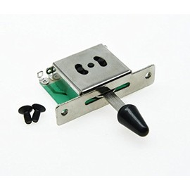 Chrome Electric Guitar 3 Way Pickup Switch with Black Tip Screws for Strat Tele