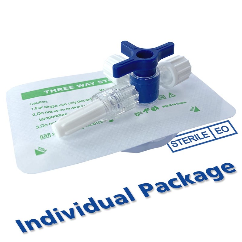 TICOMI 3 Way Stopcocks (Pack of 16), Disposable Laboratory Valve