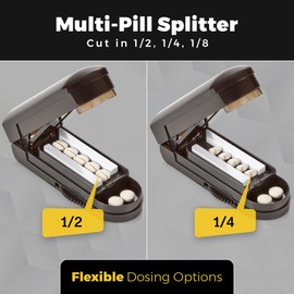 Pill Cutter for Small Pills - Multi Divider Pill Cutter for Small to Large Pills Multi Tablet Split Cutter with Precise Pill Alignment Cutter