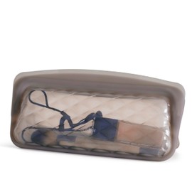 Stasher Premium Silicone Reusable Makeup Everyday Bag, Taupe, Beauty & Travel Toiletry Bag, Storage Bag Organizer, Dishwasher & Heat Safe, TSA Friendly, BPA Free, Leak-free, Eco Friendly, 26 Oz