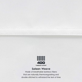 TAFTS Bamboo Sheets Full Size Bed Sheets - 100% Organic Bamboo, 400TC Bamboo Bed Sheets, 4 Piece Set, 17” Deep Pockets, Silk Feel, Cooling, Double Stitched, Hypoallergenic (Cool White)