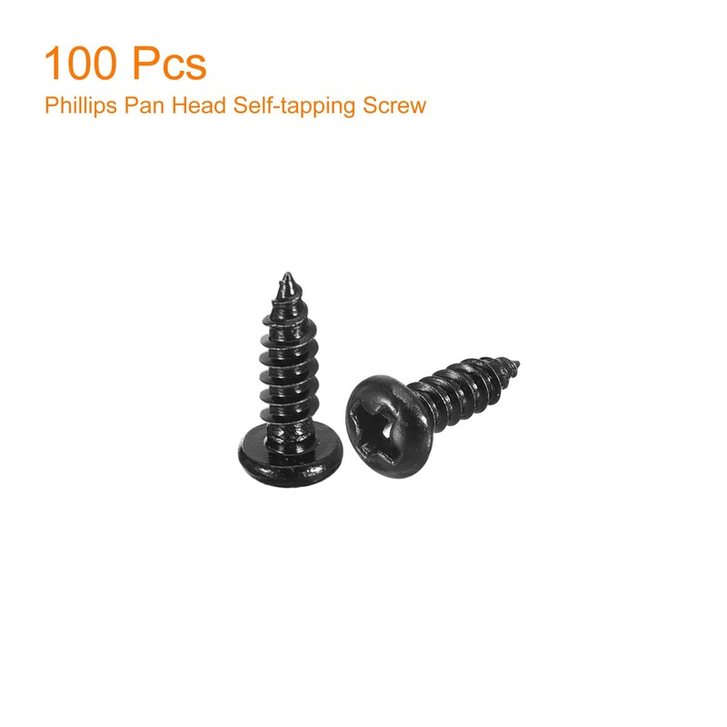 sourcing map 3mm x 10mm Phillips Pan Head Self-tapping Screw,
