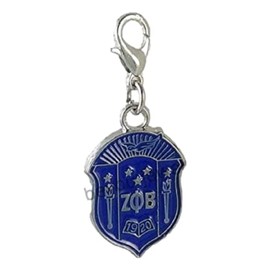 Zeta Phi Beta Sorority Greek Shield enamel charm Pendant ZPB with lobster hook
