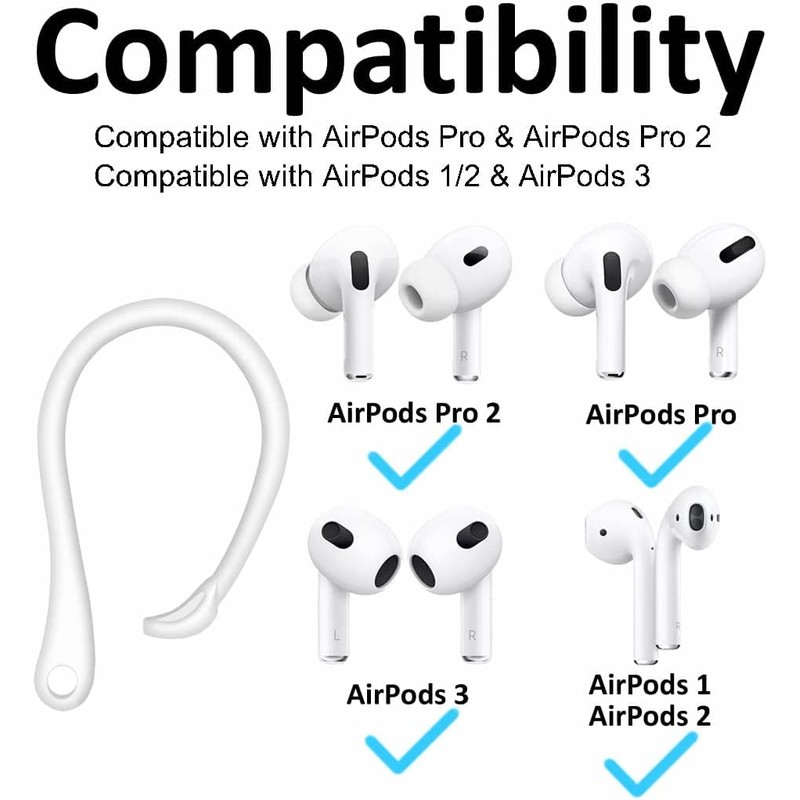 A-Focus AirPods Earphones Drop Prevention Sports Gym Insert Fixed Earhook