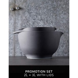 Rosti Precision Craft Mixing Bowl Set 2 Pcs Elevate Your Culinary Experience Stylish Nesting Bowls for Effortless Cooking and Baking- (Pebble Black)