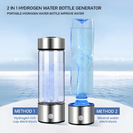 Hydrogen Water Bottle, 2 in 1 Hydrogen Water Bottle Generator with SPE Technology Water Ionizer, 4000 PPB Hydrogenated Water in 3 Min,Portable Hydrogen Water Improve Water