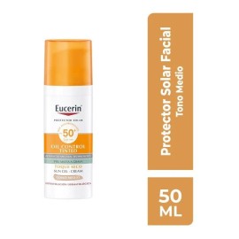 Eucerin Oil Control Protector Solar Facial Color Tono Medio Fps50 Piel Grasa 50ml