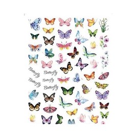 Butterfly Sunflower Nail Sticker Be Happy Daisy Rose Flowers Leaf Nail Decals R337 Nail Wraps Stickers Manicure Supplies for Women Nails Full Long Lasting Easy Apply and Remove