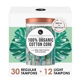 L. Organic Cotton Tampons Multipack, Light and Regular, 42 Ct