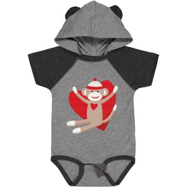 inktastic Hug Sock Monkey Baby Bodysuit Newborn Heather & Smoke W/Ears D5ca