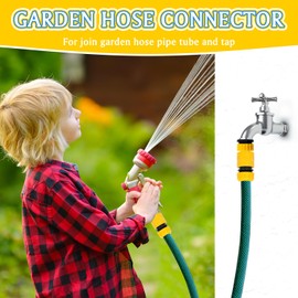 Hose Tap Connector Fitting, Outside Tap Connector 1/2 and 3/4 Outdoor Tap Kit & Hose Quick Connectors Faucet Adapter 3/4 Male Watering Hosepipe Nozzle Attachments for Garden Hosepipe