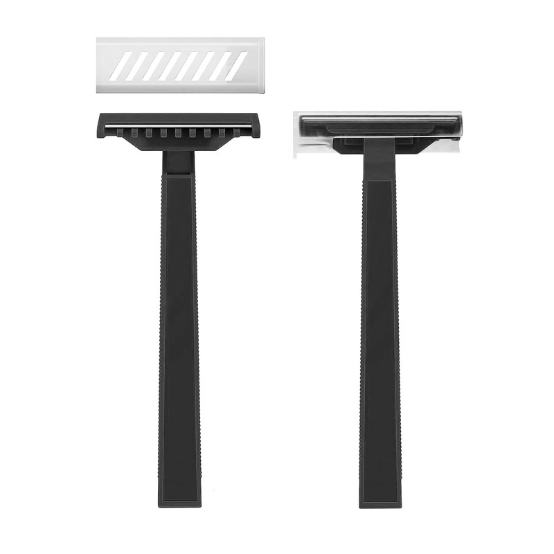 WARRIOR Disposable Razor, Black Disposable Steel Blade for Cleaning Men/Women,