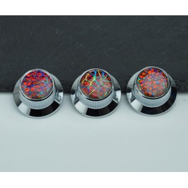 Guyker Top Hat Potentiometer Control Knobs with 6.3mm Dia. Shaft Pots - 3PCS CNC Aluminium alloy Bell Speed Tone Volume Switch Knob Replacement for Electric Guitar or Precision Bass, Chrome CKB019A